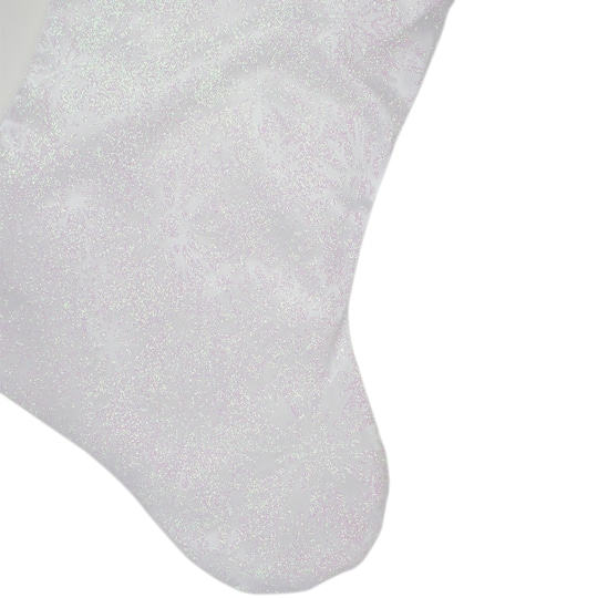 20.5" Iridescent Glitter Snowflake Stocking